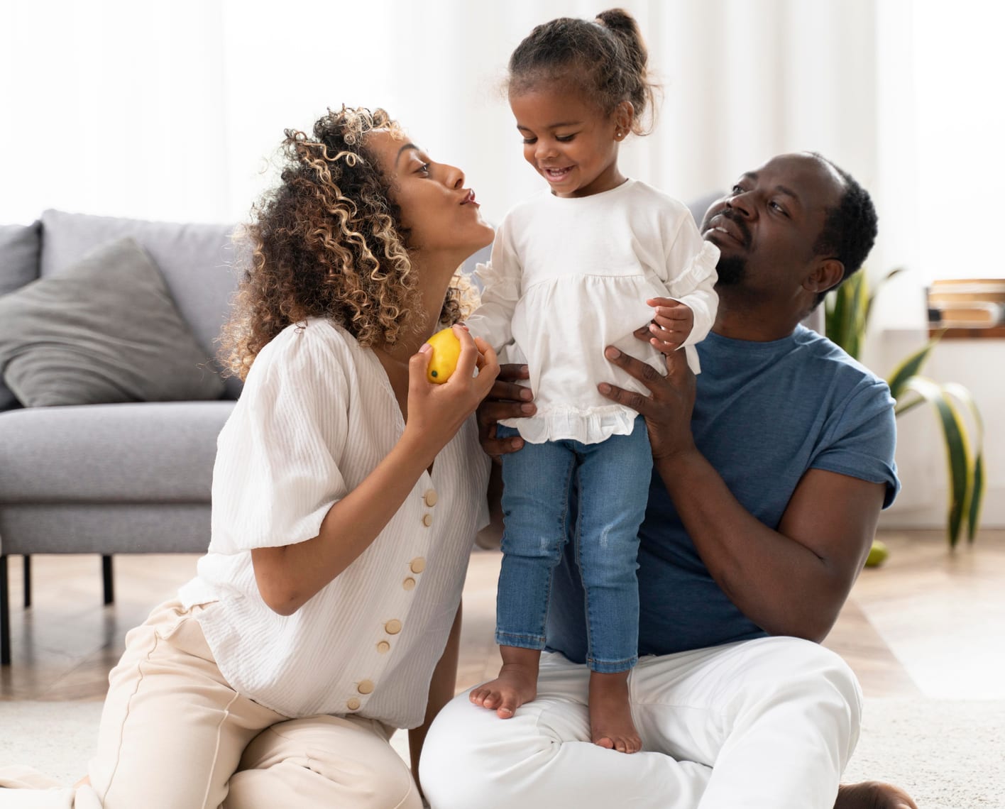 A family together at home