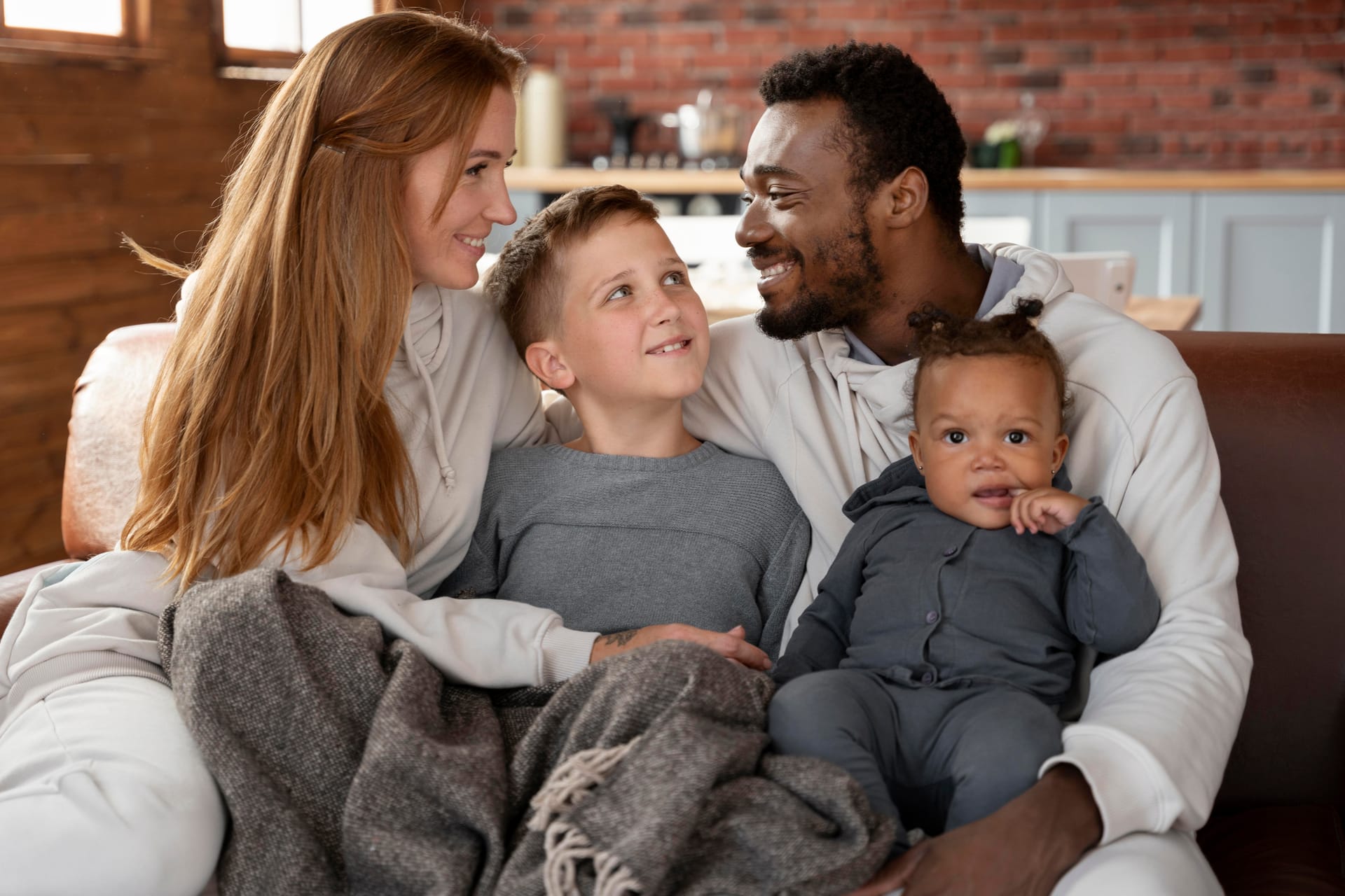 Family reading together