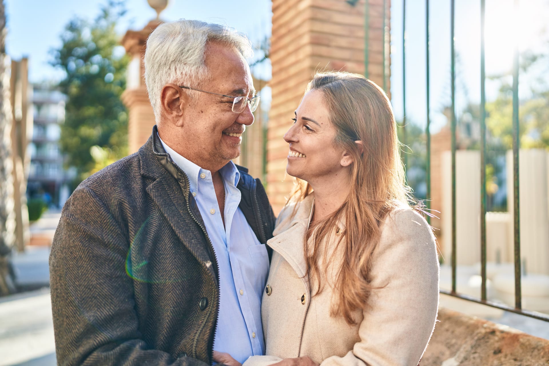 Grandparent and grandchild embracing