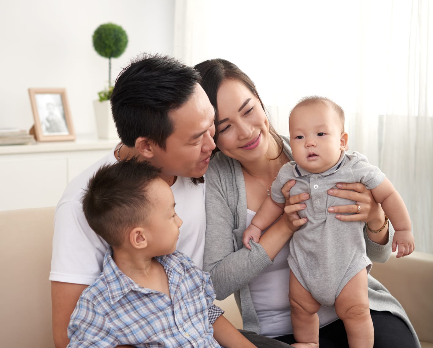 A parent recording a message